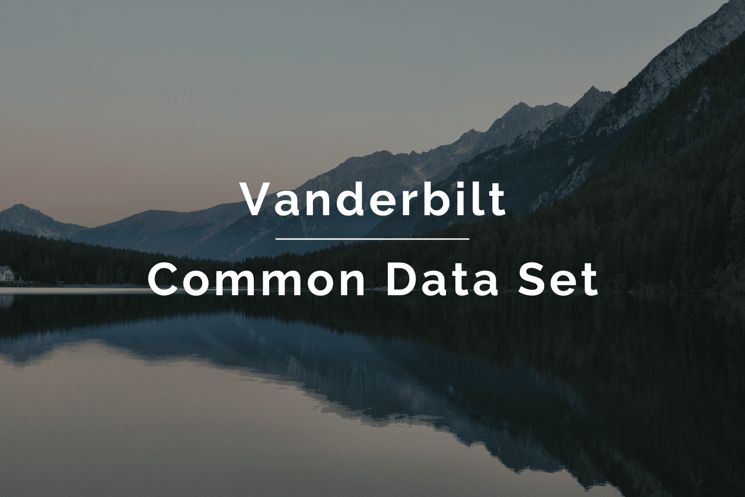 How to Use the Vanderbilt Common Data Set